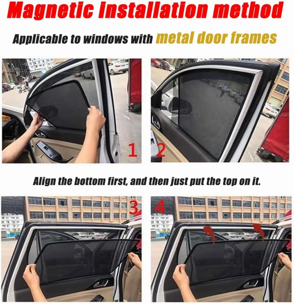 Car Sun Shade for Buick New Excelle 2014 2015 2016 2017 Magnetic,Car Window Shade Car Sun Shade Cover Car Accessory Interior Easy Install,A 2 Triangular Windows
