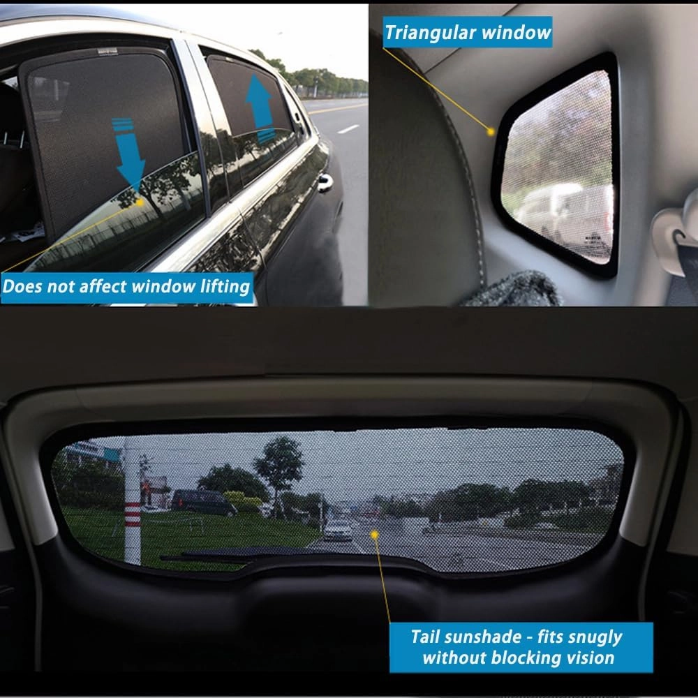 Car Sun Shade for Buick New Excelle 2014 2015 2016 2017 Magnetic,Car Window Shade Car Sun Shade Cover Car Accessory Interior Easy Install,A 2 Triangular Windows