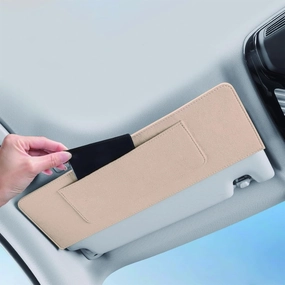 Car Sun Visor Extender for Audi Q3 8U Facelift SUV 5 Seats 2015 2016 2017 2018 UV Protection Anti-Glare Sun Blocker,Adjustable Stable Car Sun Visor Extension Clip,Beige-with Storage Bag
