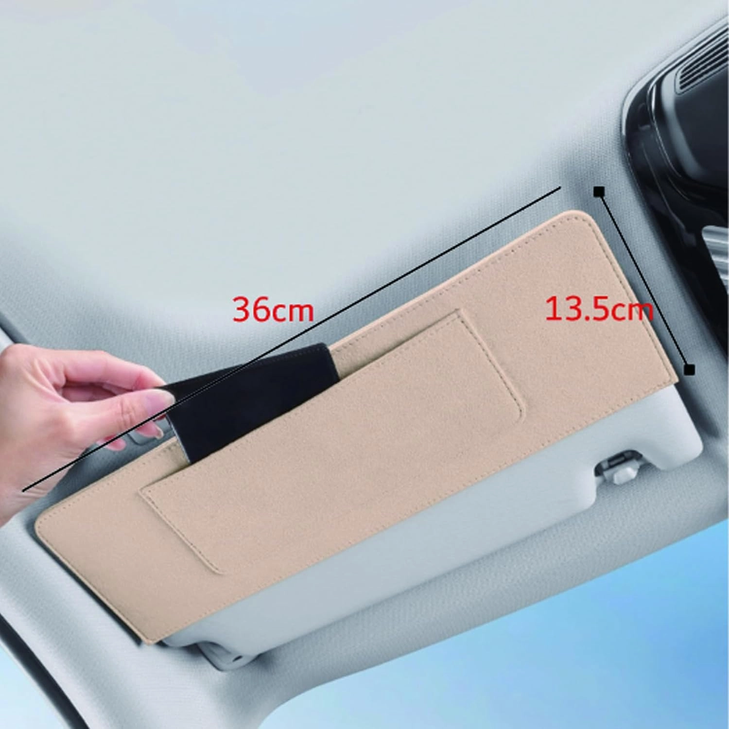 Car Sun Visor Extender for Audi Q3 8U Facelift SUV 5 Seats 2015 2016 2017 2018 UV Protection Anti-Glare Sun Blocker,Adjustable Stable Car Sun Visor Extension Clip,Beige-with Storage Bag