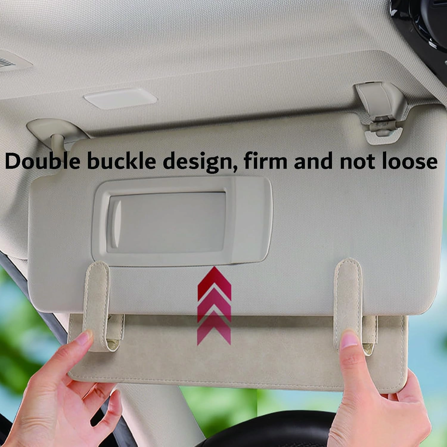 Car Sun Visor Extender for Audi Q3 8U Facelift SUV 5 Seats 2015 2016 2017 2018 UV Protection Anti-Glare Sun Blocker,Adjustable Stable Car Sun Visor Extension Clip,Beige-with Storage Bag