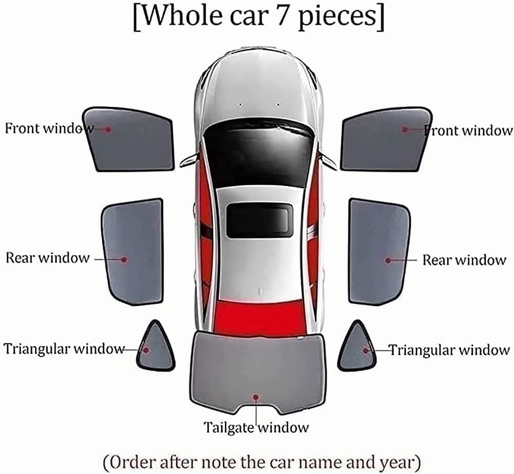 Car Window Sunshade for Mazda BIANTE Half Shade Car Interior Curtain Stretchable Breathable Sunshade Screens Durable Car Accessories,6pcs