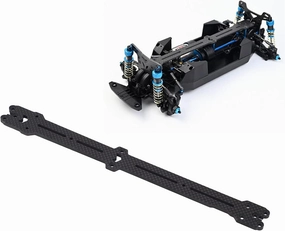 Carbon Fiber Upper Top Deck for Tamiya XV02 1/10 RC Car Chassis, RC Second Floor Board, High Strength RC Drift Racing Second Floor Board 265mm Black