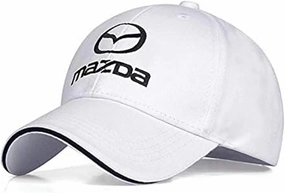 Cars Baseball Caps, for Mazda 2 IV (XP21) Casual Baseball Cap Lightweight Adjustable Baseball Cap,Decoration Accessories,White