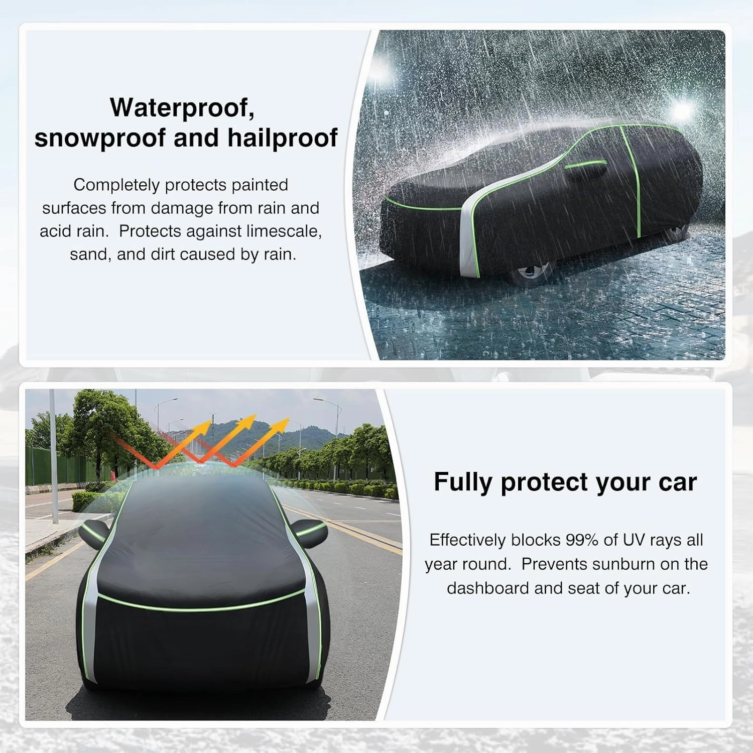 Cartist Full Car Cover Fits for Honda Pilot 2003-2024 Accessories All Weather Car Covers Outdoor for Pilot Waterproof UV Protection with Zipper & Reflective Safety Strips