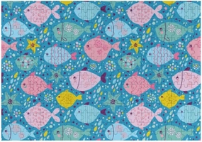 Cartoon Cute Colorful Fishes Pattern Jigsaw Puzzles for Adult Large Picture Wooden Puzzles Intelligent Toys Education Brain Puzzles Game Home Wall Decor 300 pcs
