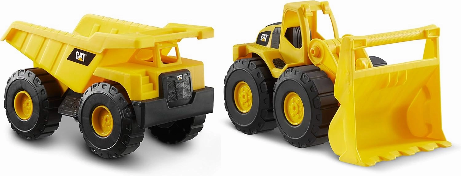 CAT Construction Toys, 2 Pack 10" Construction Fleet Toy Trucks with Articulated Parts, Fun and Durable for Indoor/Outdoor Use, Ages 2 