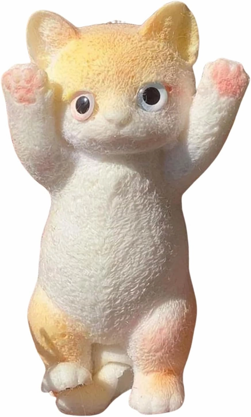 Cat Sticky Squishy Toys,Cute Cat Squishies Squeeze Soft Cat Squishies Stress Relief Sensory,Squeeze Toy Gifts for Christmas Birthday Holiday (Yellow)