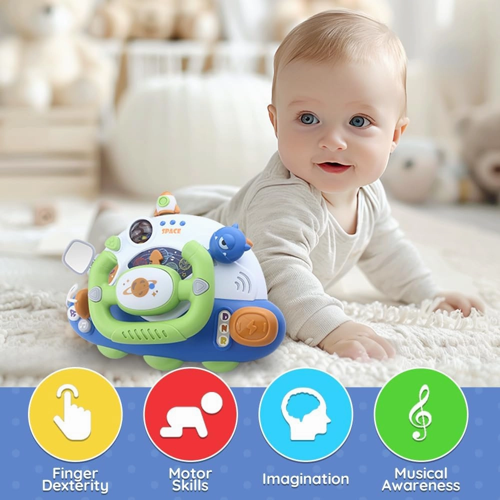 Caterbee Toddler Steering Wheel Montessori Toy, Educational Gift for Baby Toys 18 Months 