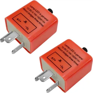 CF-13 Led Flasher Relay 3 Pins 12V Adjustable Frequency Flasher Relay for Led Turn Signal, CF13 EP34 Electronic Hyper-Flashing Fast Flash Signal Indicator(2PCS)