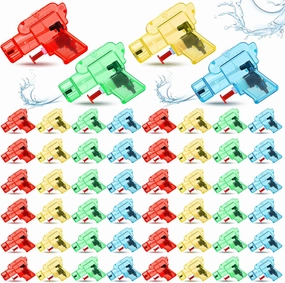 Charniol 48 Pieces Mini Water Guns Colorful Mini Squirt Gun Dinosaur Water Gun Toys Plastic Gun Outdoor Water Fighting Toys Pool Squirt Gun for Summer Swimming Pool Beach Party Favors Gifts