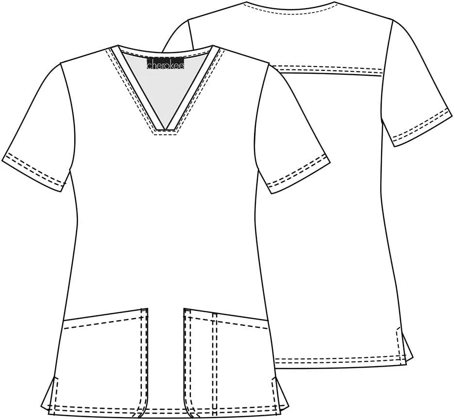 Cherokee Prints Women Scrubs Top V-Neck Print CK651