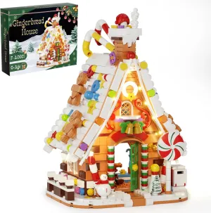 Christmas Gingerbread House Lighting Building Set, Fairy Christmas Village House Collection Lighted Building Toys, Ideal Gifts for Xmas, Home Decor Adult Kids 6 
