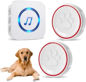ChunHee Smart Dog Door Bell Wireless Puppy DoorBell for Potty Training, Dog Bells to go Outside, Bells for Dogs to Ring to go Potty, 2 Dog Buttons [New 2025]