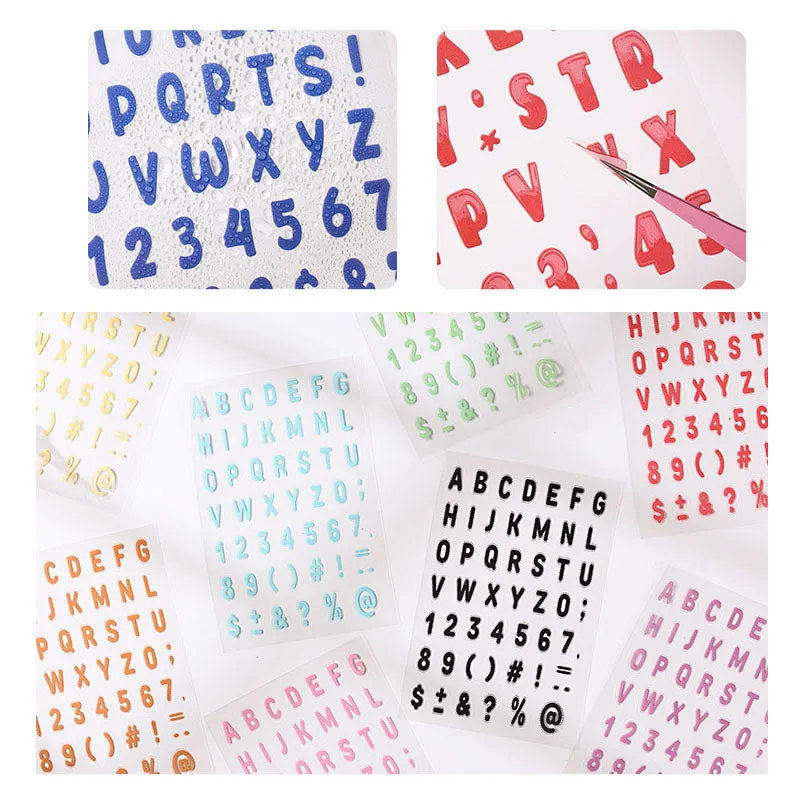 CHZM602 - sticker rainbow alphabet series creative English film hand curtain pet material sticker 8 into