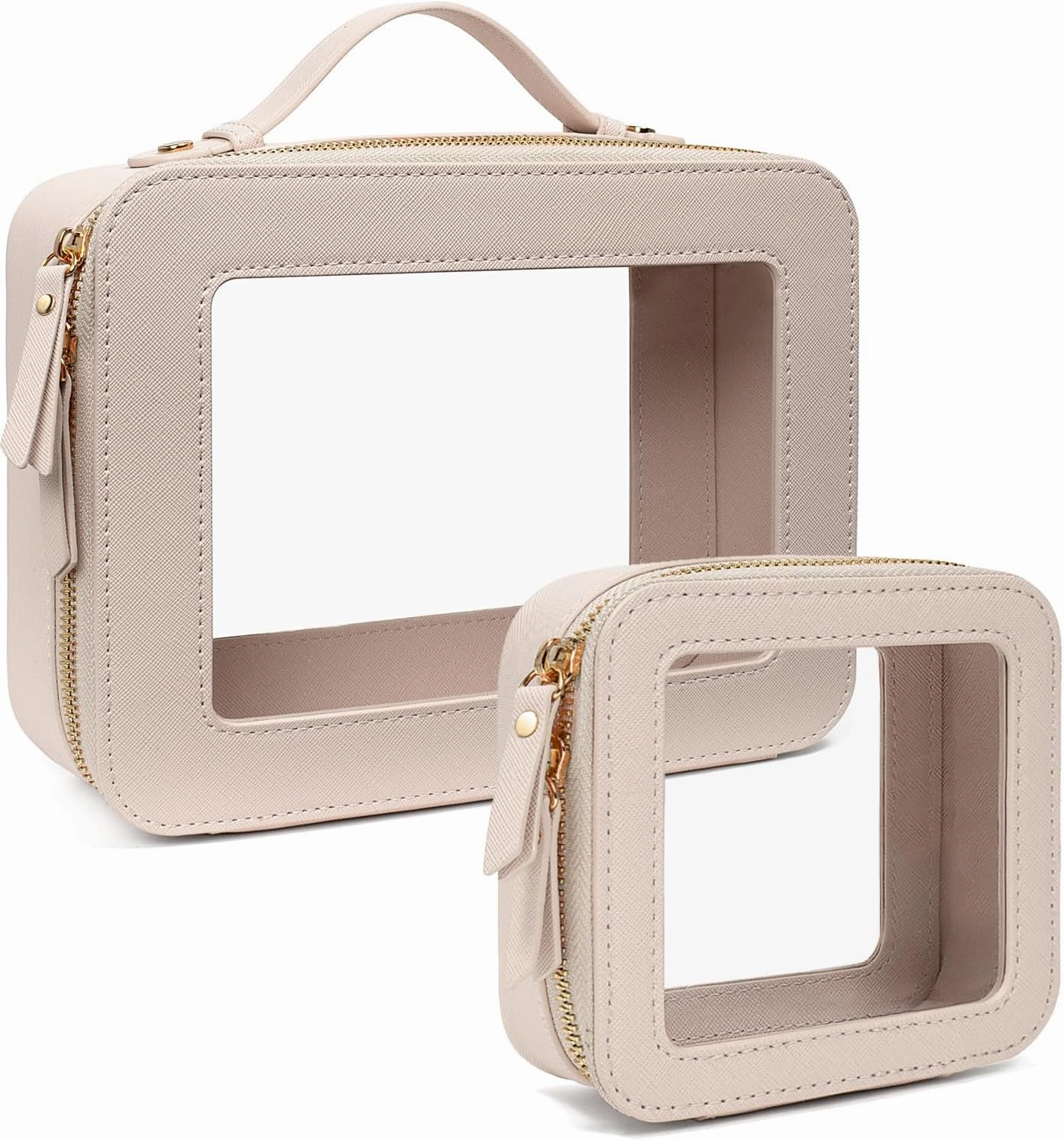 Clear Makeup Bag, Small Makeup Bag TSA Approved Toiletry Bag Cosmetic Travel Bag Cute Makeup Bag Organizer Makeup Case Pouch Car Essentials for Women Men