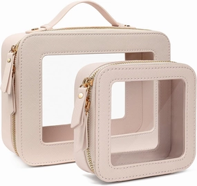 Clear Makeup Bag, Small Makeup Bag TSA Approved Toiletry Bag Cosmetic Travel Bag Cute Makeup Bag Organizer Makeup Case Pouch Car Essentials for Women Men