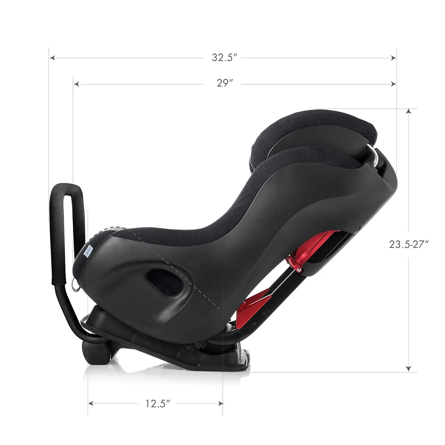 Clek Fllo Convertible Car Seat, Pitch Black (Crypton C-Zero Performance Fabric)