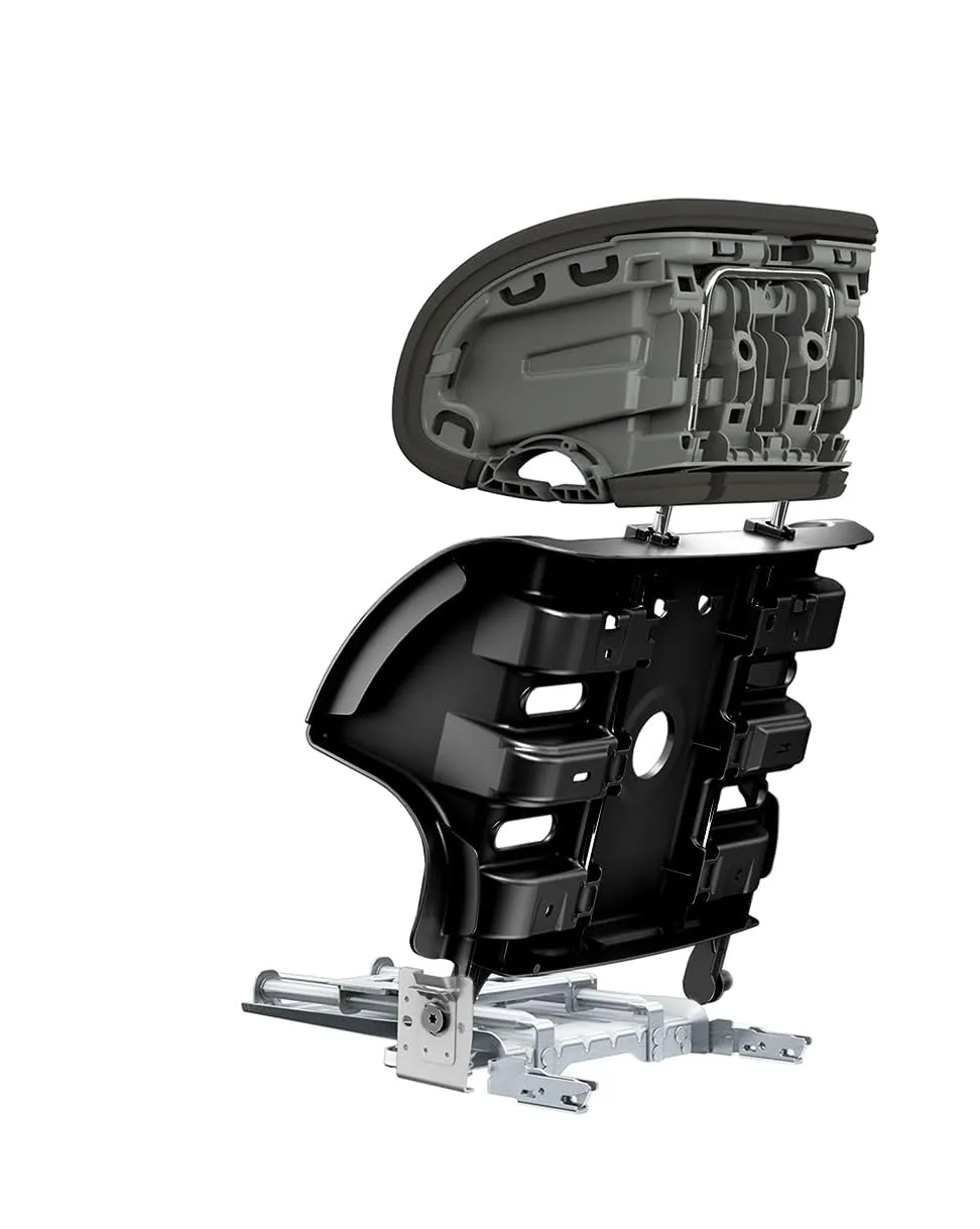 Clek Oobr High Back Booster Seat with Adjustable Headrest, Reclining Design, and Rigid LATCH System (Thunder)