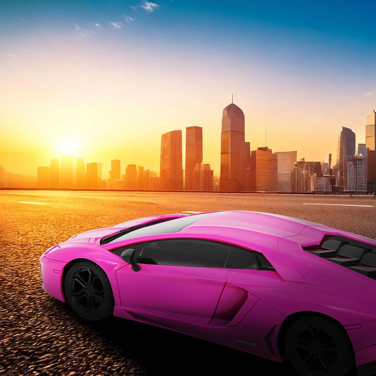 CMJ RC Cars Lamborghini LP700-4 Remote Control RC Car Officially Licensed 1:24 Scale Working Lights 2.4Ghz. Great Kids Play Toy Auto (Pink)