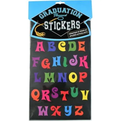 Colorful Alphabet Stickers 3 Sheets