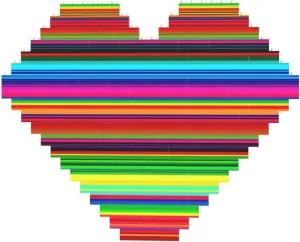 Colorful Mexican Stripes Building Block Puzzle Heart Shaped Personalized Photo Building Blocks Puzzles Family Keepsake Diy Romantic Home Decor Anniversary Birthday Gifts For Her, Him, Lovers, Couples