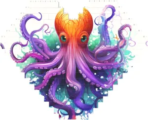 Colorful Octopus Building Block Puzzle Heart Shaped Personalized Photo Building Blocks Puzzles Family Keepsake DIY Romantic Home Decor