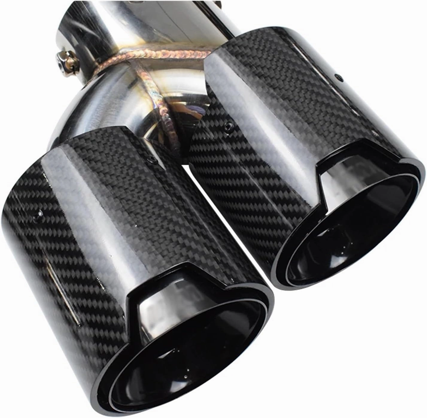 Compatible For BMW 2021 2022 2023 G23 M440i G20 G21 M340i G42 M240i Black 4 Outlet Carbon Fiber Exhaust Tip (Color : Black)