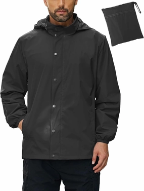 COOFANDY Men's Rain Jacket Waterproof Packable Raincoat Lightweight Rain Shell Hood Travel Golf Hiking Cycling Zip Pockets