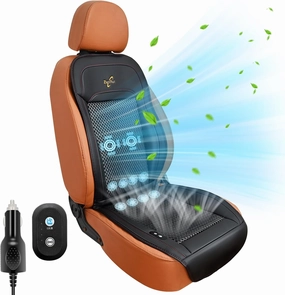 Cooling Car Seat Cover with Massage,12V-24V Cooling Seat Cushion for Summer Driving,8 Turbo Fans Ventilated Car Front Seat Cover for SUV Truck Universal Fit