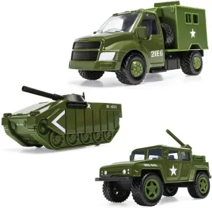 Corgi Chunkies Military Army Green Rocket Truck, Armored Tank and Radar Truck Triple Pack Toy Vehicles CHP04