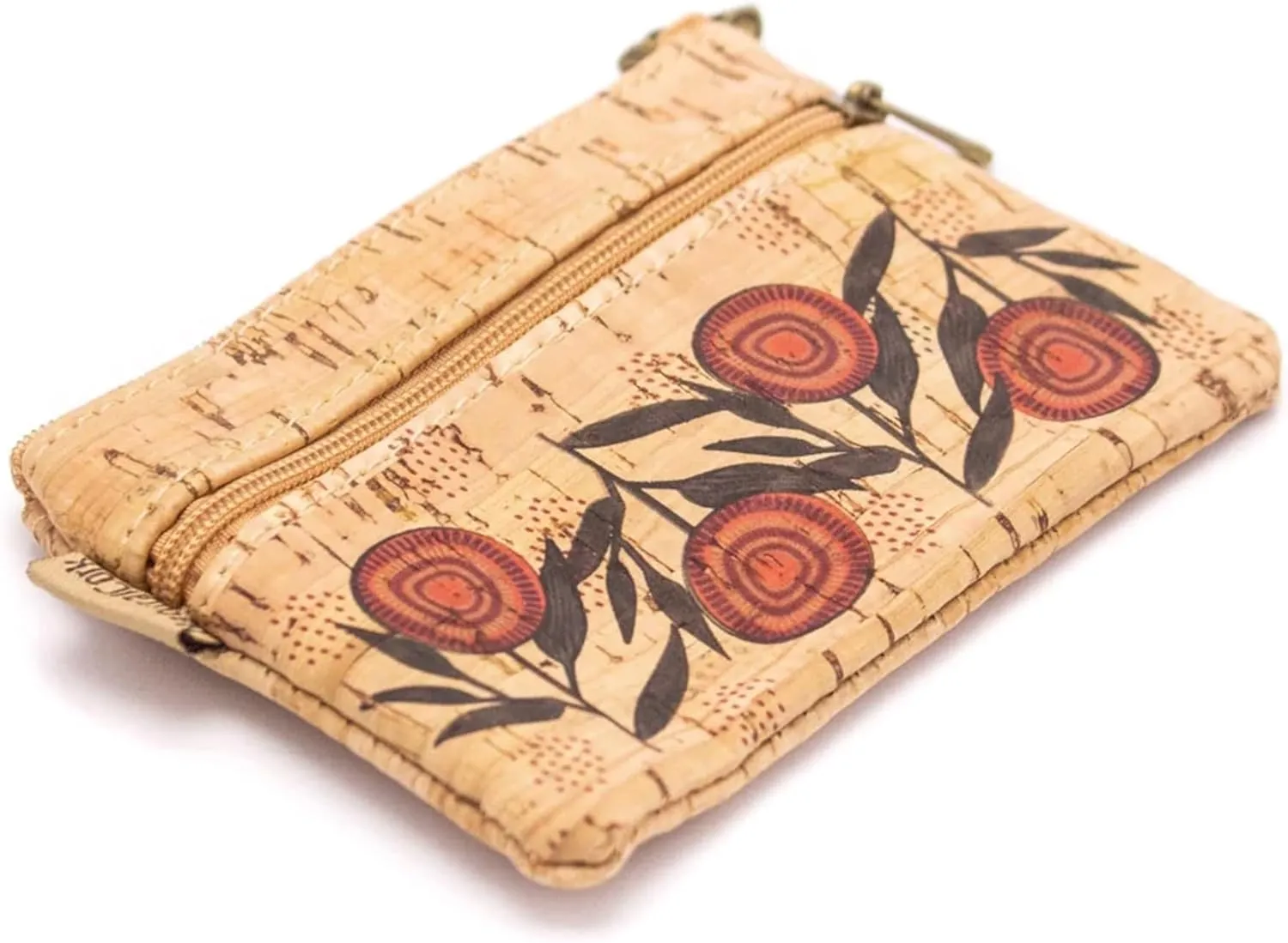 Cork zipper Pouch, Mini coin purse wallet, Vegan, waterproof durable, Eco friendly sustainable organic, (A)