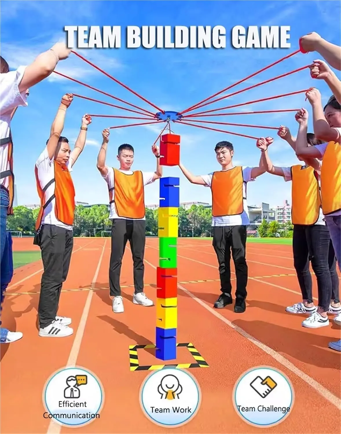 Corporate Events Team Tower Game, Outdoor Activities Field Day Games Set for Office School Group, Strategy Competitions Game