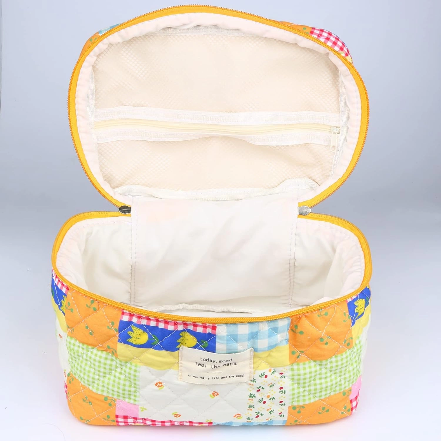 Cosmetic Bags for Women, Cute Floral Makeup Bag, Organizer Storage Make Up Bag, Travel Toiletry Bags, Handbags Purses (Puzzle/Big)