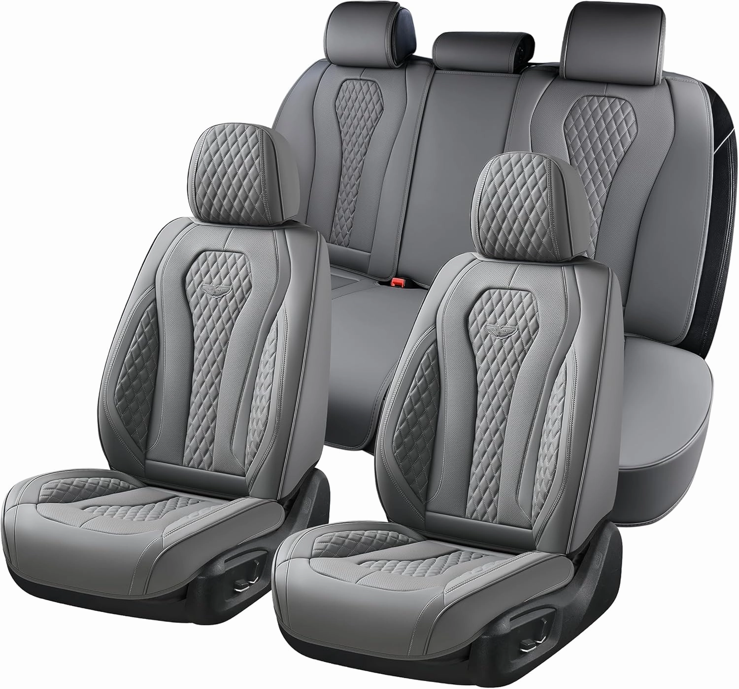 Coverado Seat Covers, Car Seat Covers Full Set, Gray Car Seat Cover, Car Seat Cushion Waterproof, Front Seats Back Seat Covers, Automotive Seat Covers, Car Seat Protector Universal Fit Most Cars