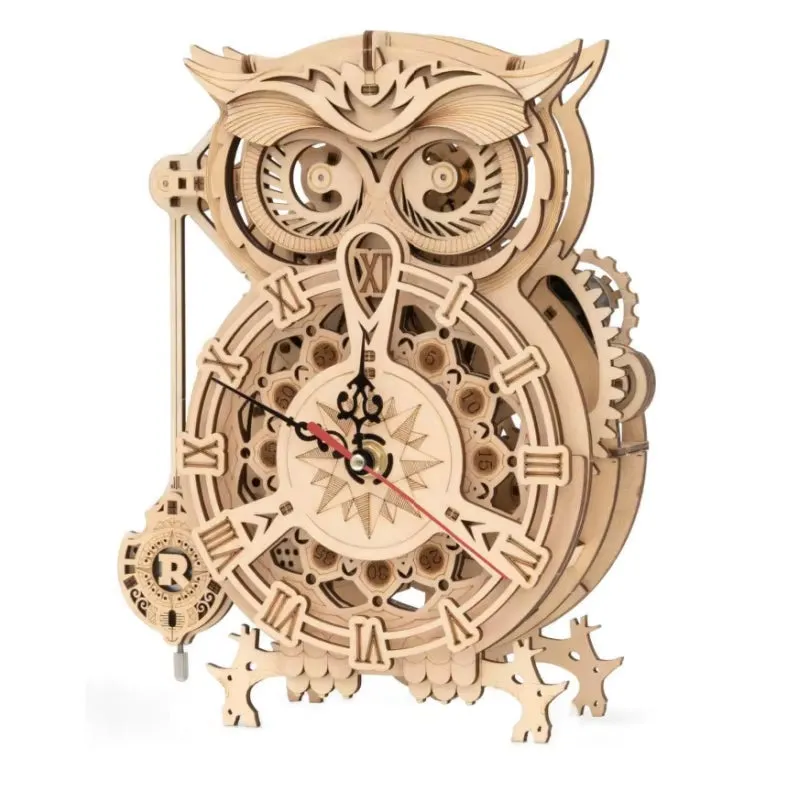 Create Lasting Memories with the ROKR 3D Wooden Puzzle Owl Clock Model Building Kit for Kids and Adults