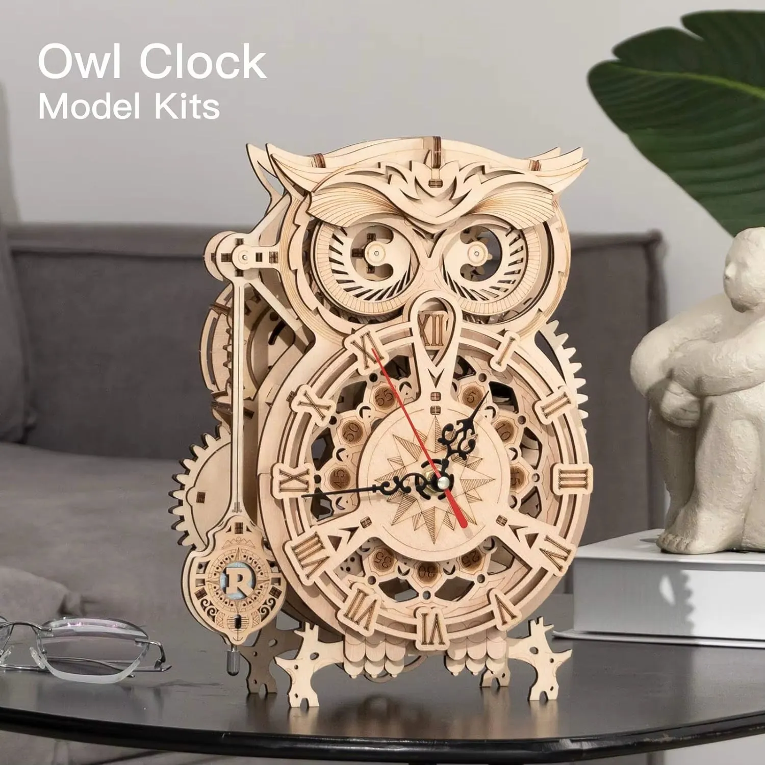 Create Lasting Memories with the ROKR 3D Wooden Puzzle Owl Clock Model Building Kit for Kids and Adults