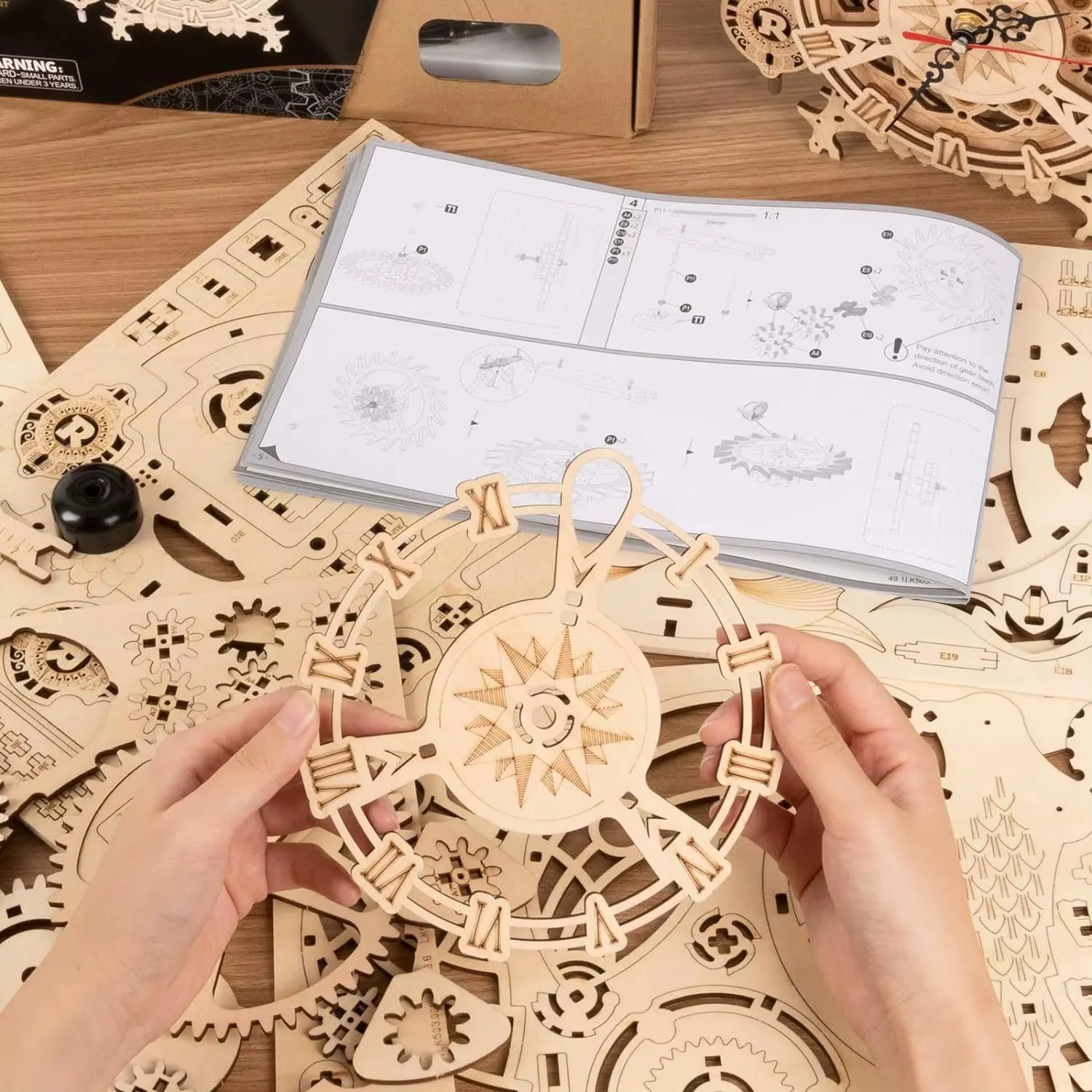 Create Lasting Memories with the ROKR 3D Wooden Puzzle Owl Clock Model Building Kit for Kids and Adults
