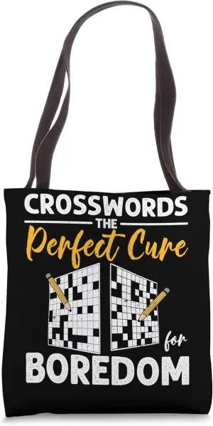 Crossword Puzzles Cure For Boredom Retirement Puzzle Player Tote Bag