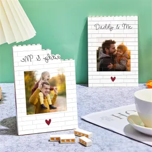Custom Photo Building Block for Dad – Personalized Puzzle Brick Gift for Father from Daughter Son – Family Photo Keepsake for Daddy, Desk or Shelf Decor