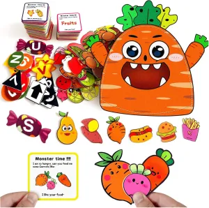 Cute Animal Alphabet Monster Learning Toy Colorful Matching Game Montessori Preschool Learning Activities Story Set Educational Spelling Letter Games for Kids Toddlers
