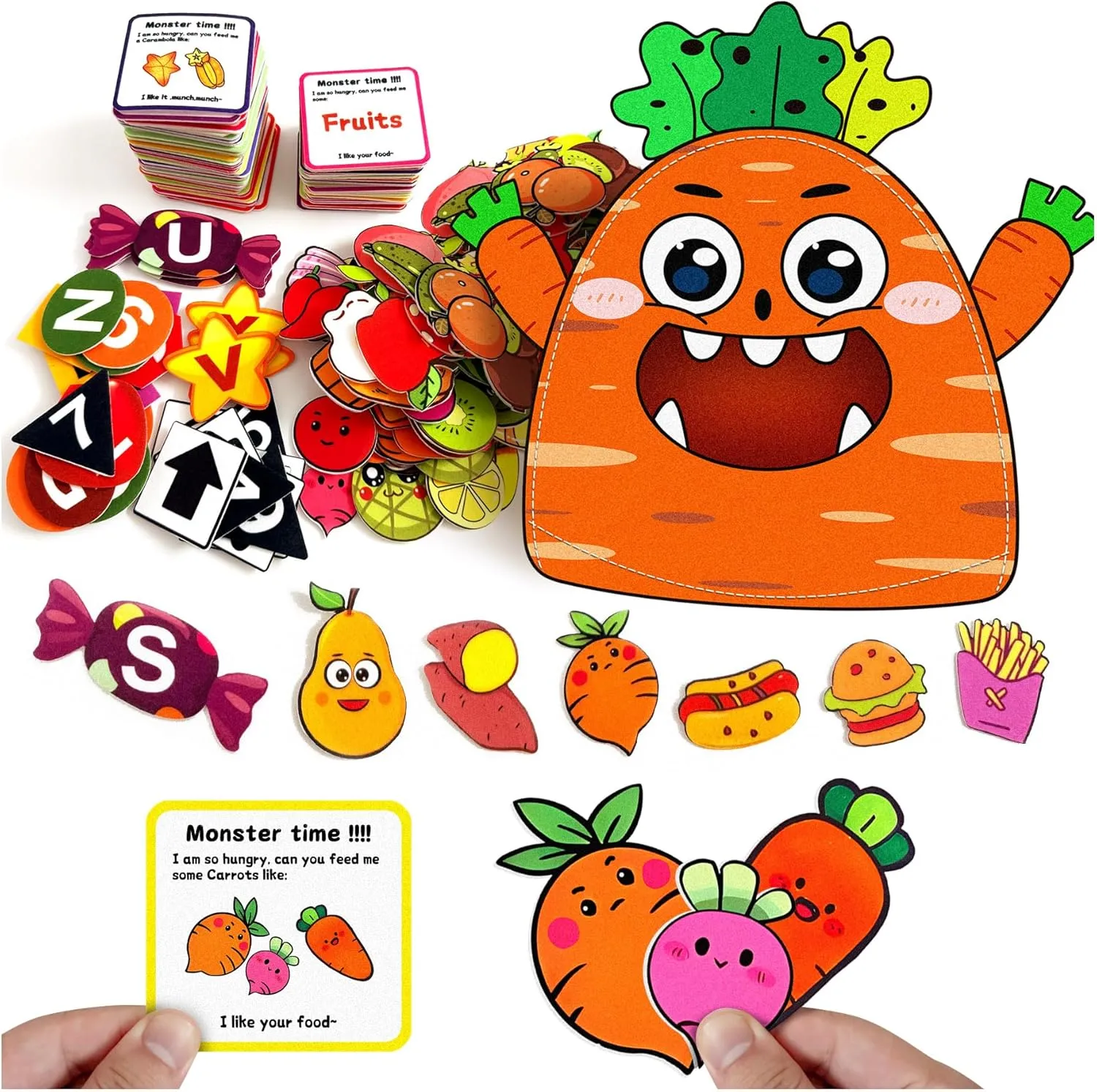 Cute Animal Alphabet Monster Learning Toy Colorful Matching Game Montessori Preschool Learning Activities Story Set Educational Spelling Letter Games for Kids Toddlers