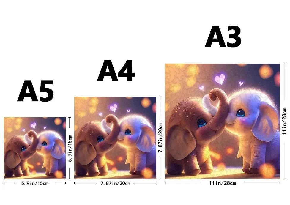 'Cute Baby Elephant' 3D Wood Jigsaw Puzzle