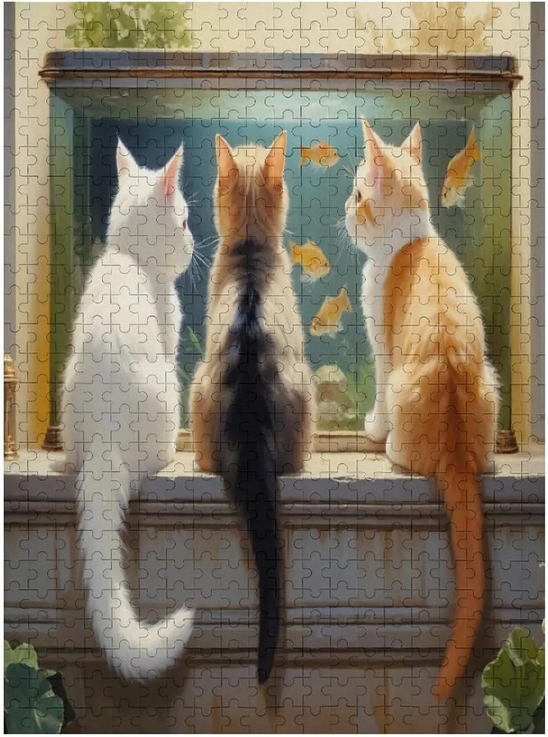Cute Cat and Fish Jigsaw Puzzle for Adults and Families Greaty 500 Piece Puzzles Family Game Night Activity Unique Precision Fit Pieces