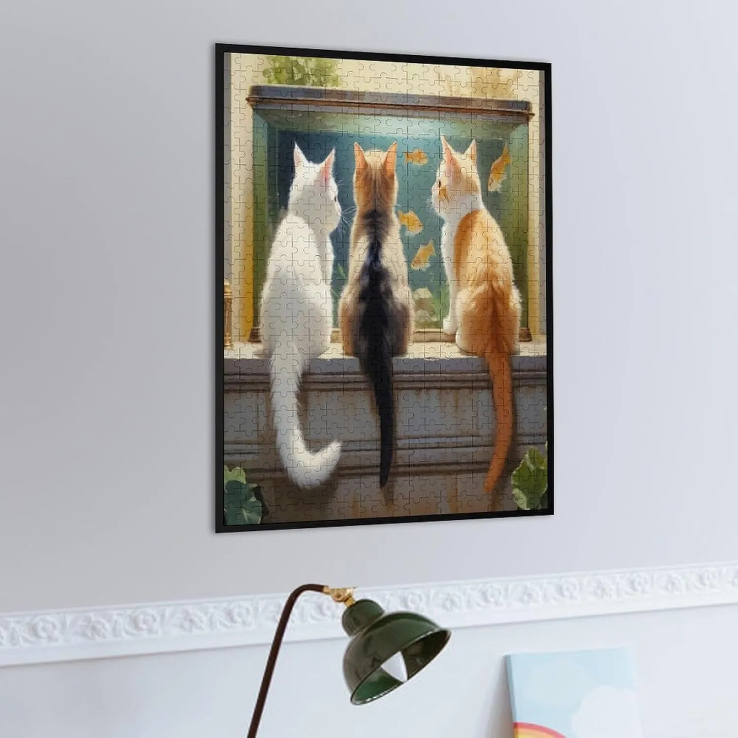Cute Cat and Fish Jigsaw Puzzle for Adults and Families Greaty 500 Piece Puzzles Family Game Night Activity Unique Precision Fit Pieces