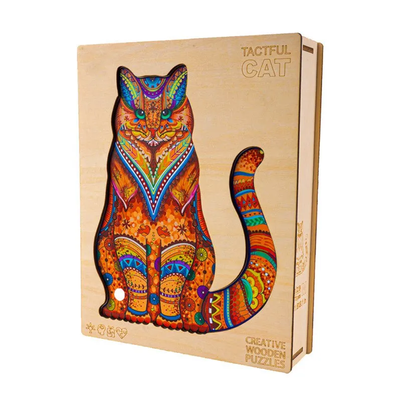 Cute Cat 'Orange Hunter' 3D Wood Jigsaw Puzzle