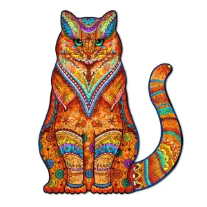 Cute Cat 'Orange Hunter' 3D Wood Jigsaw Puzzle