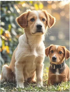 Cute Dogs Animal Building Block Puzzle Personalized Building Bricks for Adults Square Shaped Block Puzzle Building Valentine's Day Gifts for Home Decor Brick Puzzle