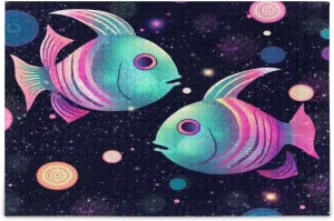 Cute Fish Jigsaw Puzzle for Kids Adults 1000 Piece Wooden Puzzle Educational Games Toy Gifts Home Decor