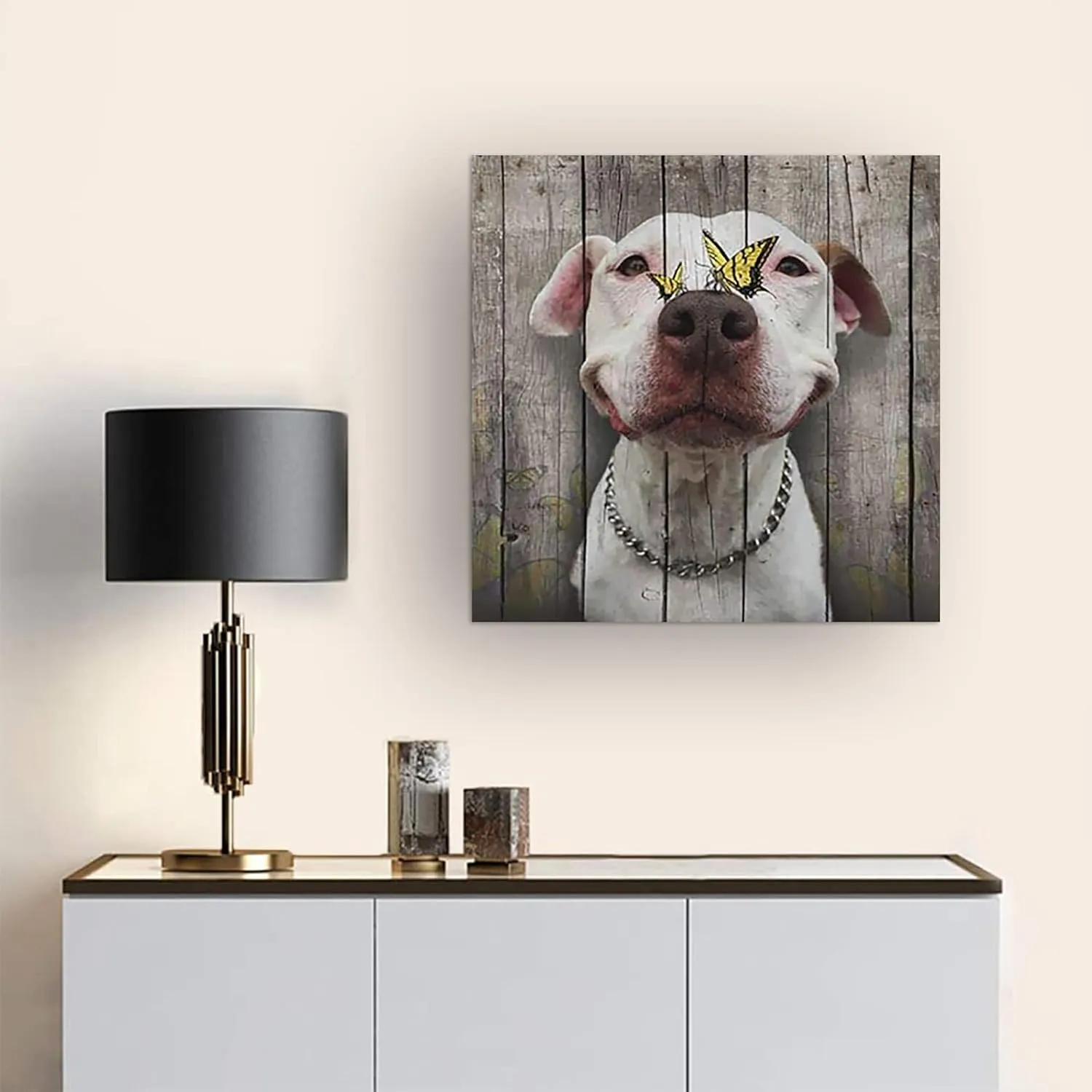 Cute Pet Pitbull Dog Jigsaw Puzzle 500 Piece for Adults,Butterfly and Smiling Pitbull Jigsaw Puzzle，Animal Jigsaw, Game Toys Gift Home Decoration Puzzle Dog Lovers Gift